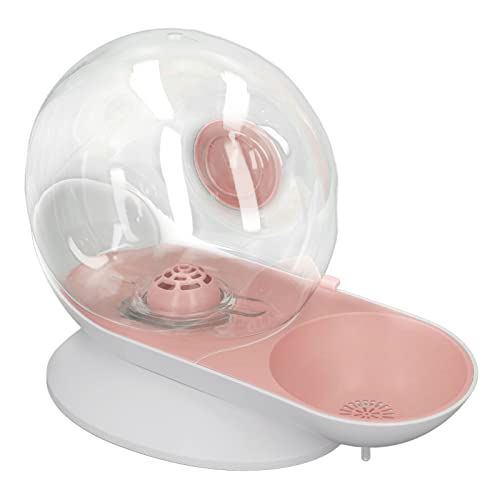 Wassertrinker für Hunde, Schneckenform, Transparent, Automatische Leckageverhinderung, Wasserspender für Haustiere, 2,8 L, Fester Wasserstand für Kleine Haustiere (PINK) von LJCM