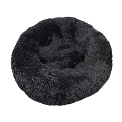 LJWDYS Donut Hundebett Katzenbett, Tragbare Waschbar Haustierbett Für Kleine Und Mittelgroße Hunde Katzen (Color : Black, Size : 40cm) von LJWDYS