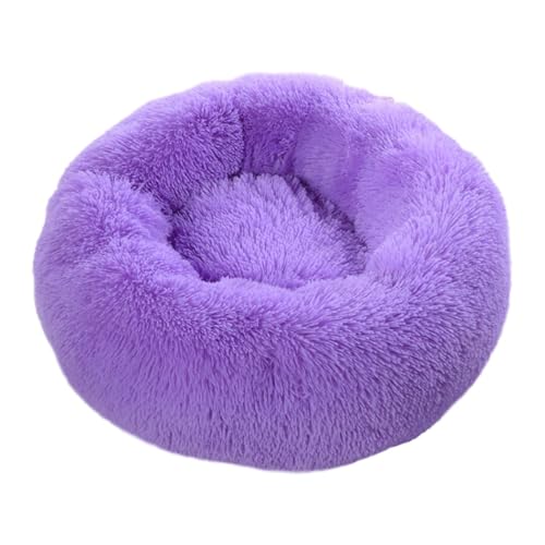 LJWDYS Donut Hundebett Katzenbett, Tragbare Waschbar Haustierbett Für Kleine Und Mittelgroße Hunde Katzen (Color : Purple, Size : 70cm) von LJWDYS