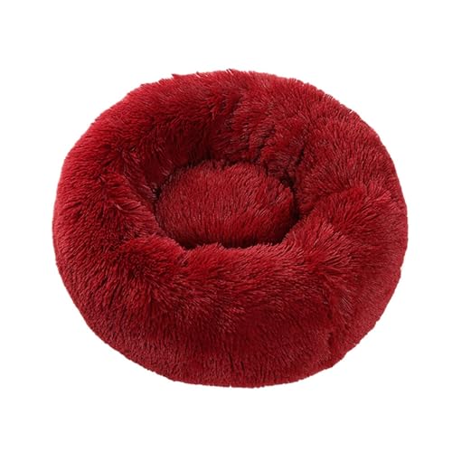 LJWDYS Donut Hundebett Katzenbett, Tragbare Waschbar Haustierbett Für Kleine Und Mittelgroße Hunde Katzen (Color : Red, Size : 50cm) von LJWDYS