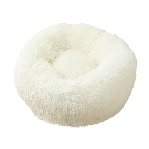 LJWDYS Donut Hundebett Katzenbett, Tragbare Waschbar Haustierbett Für Kleine Und Mittelgroße Hunde Katzen (Color : White, Size : 80cm) von LJWDYS