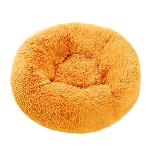 LJWDYS Donut Hundebett Katzenbett, Tragbare Waschbar Haustierbett Für Kleine Und Mittelgroße Hunde Katzen (Color : Yellow, Size : 100cm) von LJWDYS