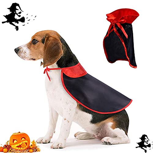 LKEX Halloween-Kostüm Vampirumhang für große Hunde, Haustierumhang, lustige Urlaubskleidung für blutige Zombie-Party, cooles Halloweenumhang für Hundekleid, Zubehör (schwarz, groß) von LKEX