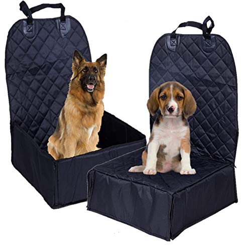 2-in-1 Dog Front Car Seat Covers - 100% Waterproof Dog Single Pet Seat Cover,Nonslip Rubber Backing with Anchors,PP Cotten Padded, Durable Pet Seat Covers for Cars, Trucks & SUVs black Standard von LKJYBG