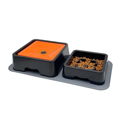 Pet Slow Food Bowl Hundefutter Utensilien Katzenfutter Utensilien Slow Food Bowl Wassernapf Wassernapf Futternapf Doppelnapf Trinkwasser Wasser gegen Kippen geeignet für Welpen Klein und Medi von LKMM