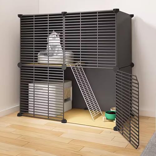 LKPMGOA Katzenkafig Indoor Katzenkäfige für den Innenbereich, Haustierkäfige für Katzen, Katzengehege, Verschlüsseltes Gitter, Geeignet für Kätzchen(75x39x73cm) von LKPMGOA