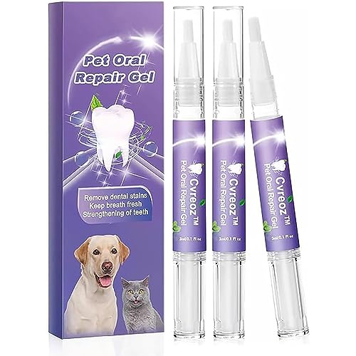 LLDYAN Petdentify Pet Oral Repair Gel, Pet Oral Repair Gel for Dogs, Pet Oral Restoration Whitening Gel, Pet Toothbrush Pen, Pet Breath Freshener Gel Care Cleaner, No Brushing for Stains (3pcs) von LLDYAN