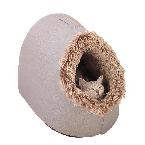 LLDYAN Winter Warm Pet Cave Bed, Cozy Hideaway Pet Bed, Cozy Cave Dog Bed, Cozy Pet Hideaway Bed for Dogs, Pet Bed with Cover Cave (L,Coffee) von LLDYAN