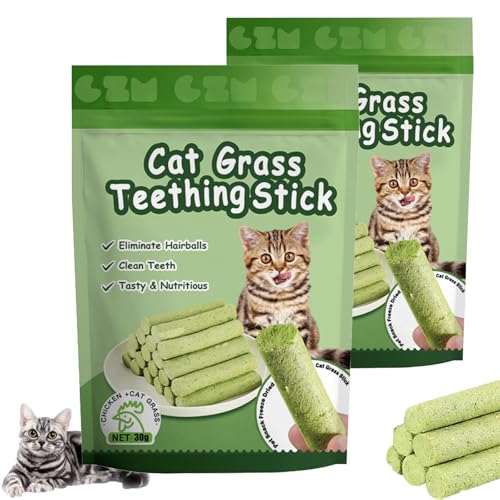 786 Luxe Cat Sticks - Berdexa Cat Grass Teething Stick, Cat Grass Teething Sticks for Indoor Cats Hairball Removal, Cat Teeth Cleaning Chew Treats, Let Your Furrykids No Longer Be Bored (2pcs) von LLELEMAMO