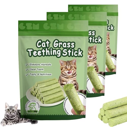 786 Luxe Cat Sticks - Berdexa Cat Grass Teething Stick, Cat Grass Teething Sticks for Indoor Cats Hairball Removal, Cat Teeth Cleaning Chew Treats, Let Your Furrykids No Longer Be Bored (3pcs) von LLELEMAMO