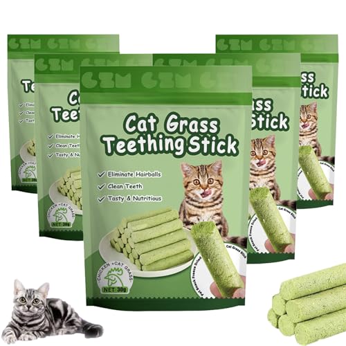 786 Luxe Cat Sticks - Berdexa Cat Grass Teething Stick, Cat Grass Teething Sticks for Indoor Cats Hairball Removal, Cat Teeth Cleaning Chew Treats, Let Your Furrykids No Longer Be Bored (5pcs) von LLELEMAMO