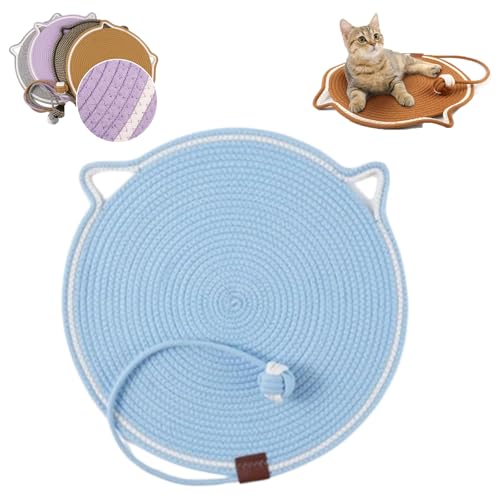 Celery Pets Clawloom Dual Scratching Pad, Dual Scratching Pad for Cats, 17”/20” Dual Scratching Pad, Cat Scratching Mat Natural Cotton Rope Cat Scratching Pad, Furniture Protector (Blue,14 inch) von LLELEMAMO