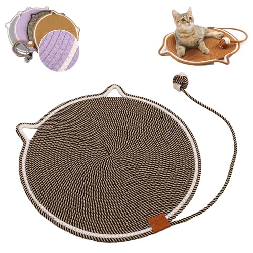 Celery Pets Clawloom Dual Scratching Pad, Dual Scratching Pad for Cats, 17”/20” Dual Scratching Pad, Cat Scratching Mat Natural Cotton Rope Cat Scratching Pad, Furniture Protector (Brown,14 inch) von LLELEMAMO