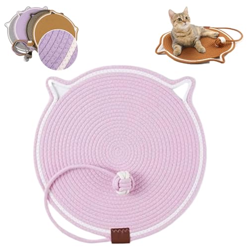 Celery Pets Clawloom Dual Scratching Pad, Dual Scratching Pad for Cats, 17”/20” Dual Scratching Pad, Cat Scratching Mat Natural Cotton Rope Cat Scratching Pad, Furniture Protector (Pink,14 inch) von LLELEMAMO