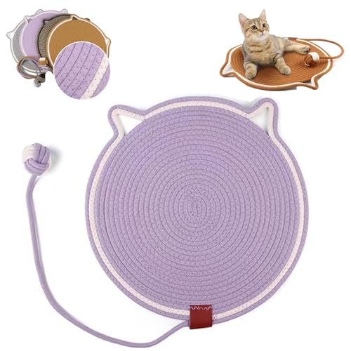 Celery Pets Clawloom Dual Scratching Pad, Dual Scratching Pad for Cats, 17”/20” Dual Scratching Pad, Cat Scratching Mat Natural Cotton Rope Cat Scratching Pad, Furniture Protector (Purple,14 inch) von LLELEMAMO