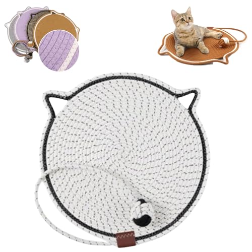 Celery Pets Clawloom Dual Scratching Pad, Dual Scratching Pad for Cats, 17”/20” Dual Scratching Pad, Cat Scratching Mat Natural Cotton Rope Cat Scratching Pad, Furniture Protector (White,14 inch) von LLELEMAMO