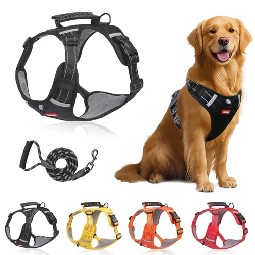 Chewie Cozy Harness, Getchewie Escape-Proof Dog Harness, No Pull Reflective Adjustable Dog Vest for Small Medium Large Pets - Quick Release Buckle, Metal D-Rings, Lasting Comfort (Black,L) von LLELEMAMO