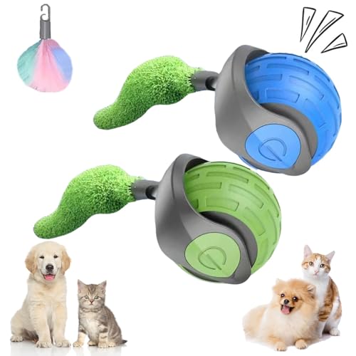 LLELEMAMO Speedy Tail 2.0, Speedy Tail Cat Toy, Interactive Cat Toy for Indoor Cats, USB Rechargeable Smart Automatic Moving Cat Dog Toy Ball, Two Speed Adjustment, with Replacement Tail (Mix-D) von LLELEMAMO