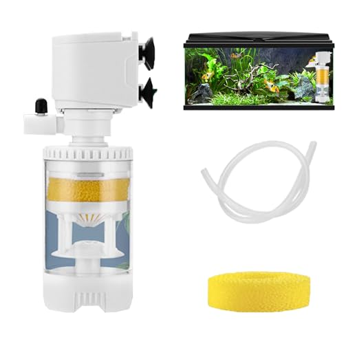 LLELEMAMO Ultimate Tank Filter, Djustable Internal Fish Tank Vacuum Filter, 3-In-1 Biochemical Sponge Filter for Aquarium, Compatible with Saltwater & Freshwater System (1700：4W - 400 L/H) von LLELEMAMO