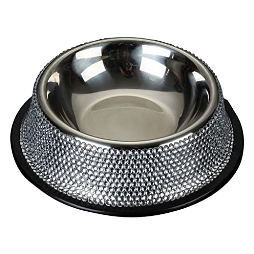 Futternapf aus Edelstahl, mit Strasssteinen, rutschfest, für kleine bis große Hunde, Hundenapf, Strass Futternapf aus Edelstahl, mit Strasssteinen, rutschfest, für kleine bis große Hunde, Hundenapf, Strass von LLHCF