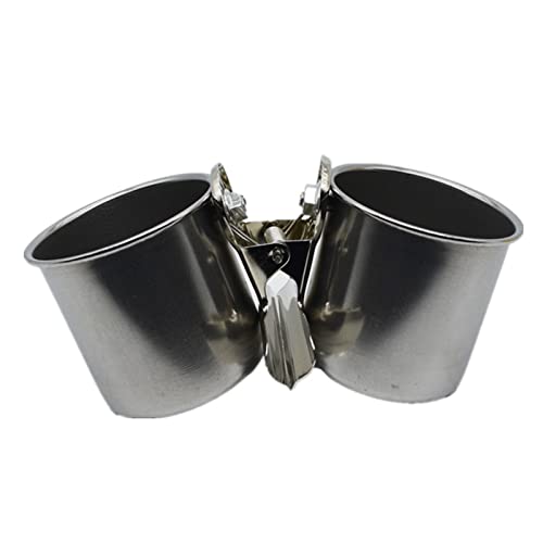 LLHCF Futter-/Wasserfütterung für Vögel, Doppelbecher mit Clip, Edelstahl, Papageienkäfig, Ständer, Vogel-Trinkbecher zum Füttern von Futter und Wasser LLHCF Futter-/Wasserfütterung für Vögel, Doppelbecher mit Clip, Edelstahl, Papageienkäfig, Ständer, Vogel-Trinkbecher zum Füttern von Futter und Wasser von LLHCF