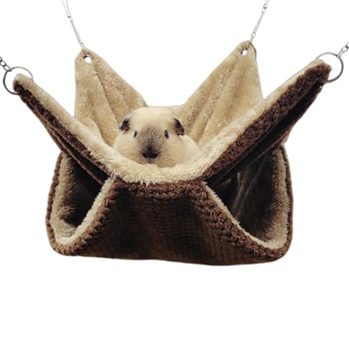 LLHCF Kleine Haustier-Hängematte mit 2 warmen Plüschbettkäfigen, Spielzeug für Hamster, Chinchillas, Eichhörnchen zum Reinigen LLHCF Kleine Haustier-Hängematte mit 2 warmen Plüschbettkäfigen, Spielzeug für Hamster, Chinchillas, Eichhörnchen zum Reinigen von LLHCF