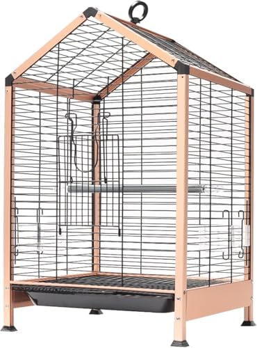 Vogelkäfig, Vogelvoliere, Vogelkäfig, rostbeständiger Metallkäfig mit Dachleiter for Nymphensittiche, afrikanische Sittiche, Unzertrennliche(Dark Green) von LLHTTDMBDFC