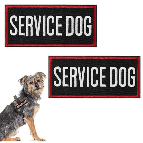 Service-Hundepflaster für Geschirr, emotionale Unterstützung, Hundeweste mit Haken und Schlaufe, Schwarz im Trainingshund, Arbeitshund, taktische Hundeausrüstung für Halsband, Leine, 10,2 x 5,1 cm, 2 von LLOUSSAK