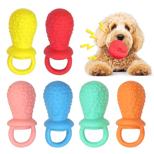 LLSPET Latex-Kauspielzeug für Hunde, quietschend, 13,2 cm, langlebig, Kauspielzeug für kleine und mittelgroße Hunde (6 Stück/Set) von LLSPET