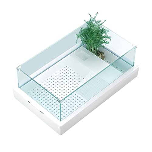 LLSS Schildkrötenbecken Schildkrötenbecken mit Balkon, ultraweißes Glas, kleines Wohnzimmer, Aquarium, Schildkrötenvilla, Spezialbecken zur Aufzucht von Schildkröten Reptilien von LLSS