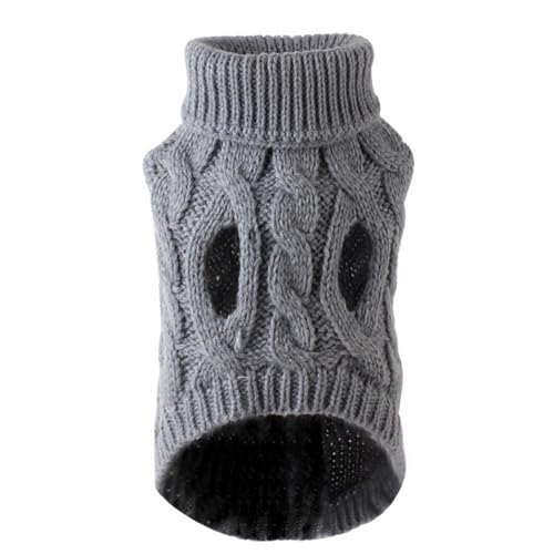 LLaviD Hundekleidung Welpen Hund Pullover Für Kleine Mittlere Hunde Katzen Kleidung Winter Warme Haustier Turtleneck Weiche Mantel Teddy Jacke-grau-l von LLaviD