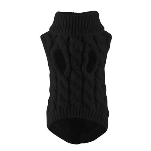 LLaviD Hundekleidung Welpen Hund Pullover Für Kleine Mittlere Hunde Katzen Kleidung Winter Warme Haustier Turtleneck Weiche Mantel Teddy Jacke-schwarz-XL von LLaviD