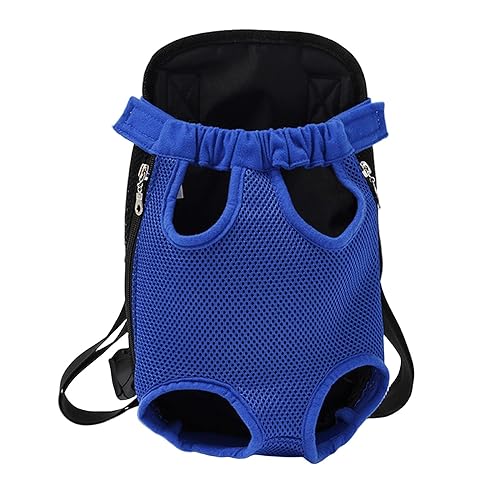 LLaviD Hunderucksack Haustierhundträger Rucksack Mesh Outdoor -Fahrt Atmungsaktives Schultergriff Taschen Für Kleine Hundekatzen Chihuahua-Blau-S von LLaviD