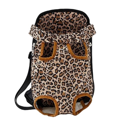 LLaviD Hunderucksack Haustierhundträger Rucksack Mesh Outdoor -Fahrt Atmungsaktives Schultergriff Taschen Für Kleine Hundekatzen Chihuahua-Leopard-M von LLaviD