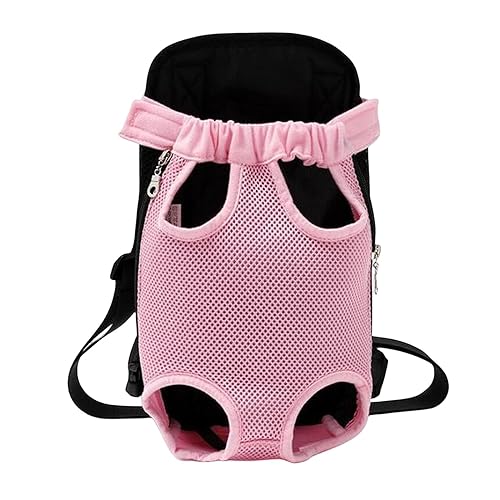 LLaviD Hunderucksack Haustierhundträger Rucksack Mesh Outdoor -Fahrt Atmungsaktives Schultergriff Taschen Für Kleine Hundekatzen Chihuahua-Rosa-S von LLaviD