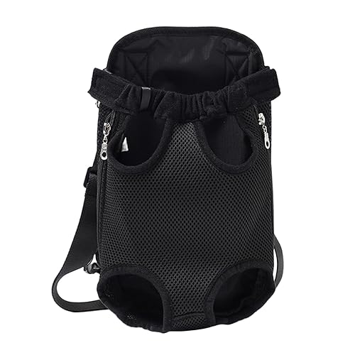 LLaviD Hunderucksack Haustierhundträger Rucksack Mesh Outdoor -Fahrt Atmungsaktives Schultergriff Taschen Für Kleine Hundekatzen Chihuahua-Schwarz-S von LLaviD