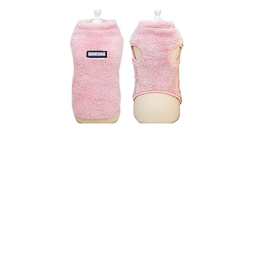 1 x weiche Fleece-Haustierkleidung, warme Hundeweste, Mantel, niedlicher Welpenpullover, Katzenbekleidung für Chihuahua, Haustier-Outfit (Farbe: 344 Rosa, Größe: XL) von LMDO