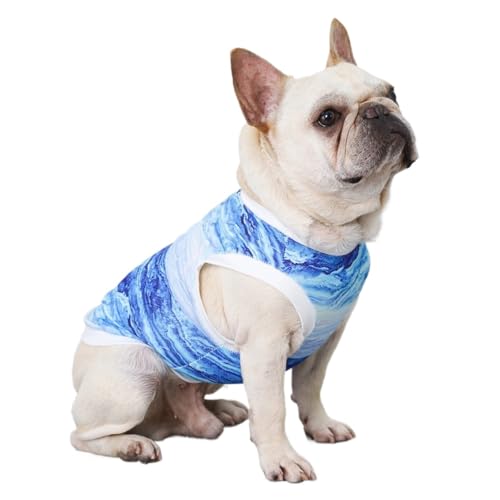 Kühlende Sommer-Haustierkleidung für Welpen, kühlender Hundegurt, Katze, sofortige Kühlung, Bulldogge, Haustierkleidung (Blau, XL) von LMDO