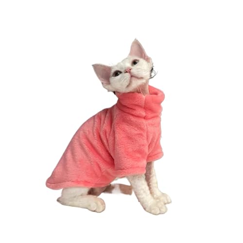 LMDO Rollkragenpullover für den Winter, warm, haarlos, weich, flauschig, Pullover für Maine-Coon, Katze, Chihuahua, Haustierkleidung (einfarbig, M) von LMDO