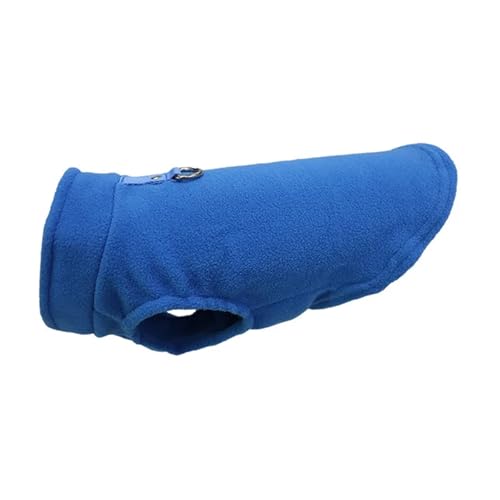 LMDO Weiche Fleece-Haustierkleidung für kleine Hunde, warme Winterjacke, Welpen, Katzen, Weste mit D-Ring, Französische Bulldogge, Yorkie, Chihuahua, Blau, Größe XL von LMDO