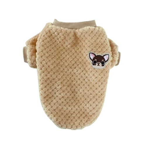 Warme Winter-Fleecejacke für kleine Hunde, Welpenpullover, Kapuzenpullover, Chihuahua, Yorkies, Sweatshirt, Outfits (Farbe: Kaffee, Größe: XL) von LMDO