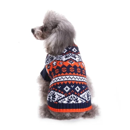 Weihnachtliche Haustier-Katzenbekleidung für Welpen, Hunde, Katzenkleidung für Haustiere, Hunde, Mantel, Chihuahua-Jacke, gestrickt, Halloween, Katzenpullover (Silber, Größe L) von LMDO