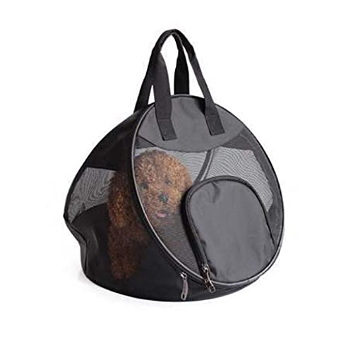 LMJ Faltbare leichte Haustiere Rucksack Atmungsaktive Handtasche Oxford Tuch Katze und Hund Käfig Pet Mobile Nest (Color : Black) von LMJ