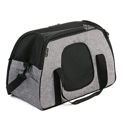 LMJ Multifunktionale Haustierauszugspaket Faltkatze Hunde-Rucksack Tragbare Atmungsaktive Katzenkäfig-Camping (Color : Grau) von LMJ