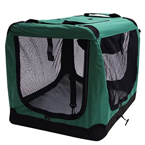 LMJ Tragbarer Haustier-Rucksack-Hundekatze-Käfig Verdickter Oxford-Tuch PET-Tasche Pet-Supplies können Autositze setzen (Color : Green, Größe : 60 * 42 * 42cm) von LMJ