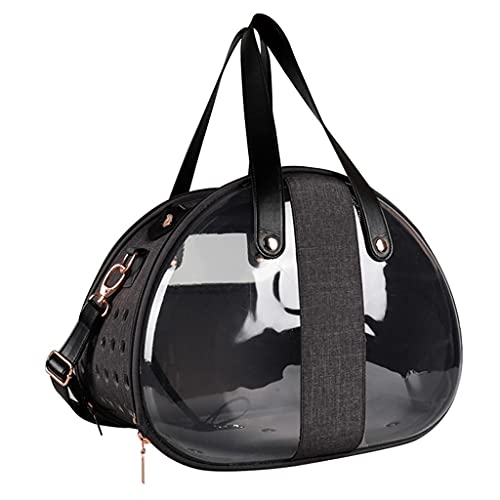 LMJ Two-Sided Transparent Pet Bag Tragbare Reise PET Carrier Rucksack wasserdichte Leichte Katze Hundekapsel Space Capsule (Color : Black) von LMJ
