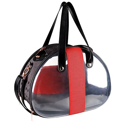 LMJ Two-Sided Transparent Pet Bag Tragbare Reise PET Carrier Rucksack wasserdichte Leichte Katze Hundekapsel Space Capsule (Color : Red) von LMJ