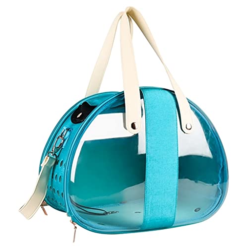 Two-Sided Transparent Pet Bag Tragbare Reise PET Carrier Rucksack wasserdichte Leichte Katze Hundekapsel Space Capsule (Color : Lake Blue) von LMJ