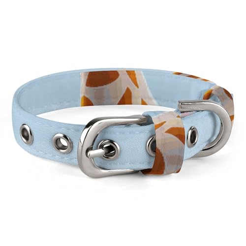 Halsband für kleine und mittelgroße Haustiere, verstellbar, Oxford-Stoff, Cartoons, Giraffen-Druck, Haustierhalsband, personalisierbar von LMNGH