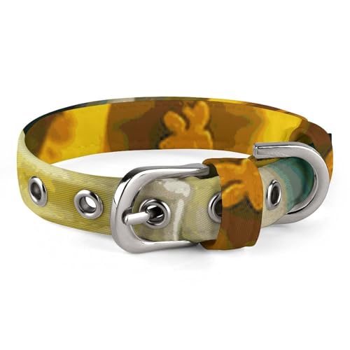 Halsband für kleine und mittelgroße Haustiere, verstellbar, Oxford-Stoff, Narzissen-Blumendruck, Haustierhalsband, personalisierbar, für Katzen und Hunde von LMNGH